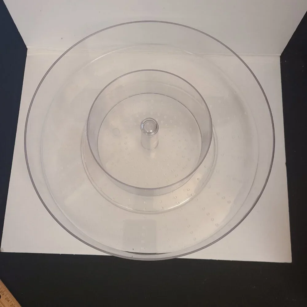 Clear Acrylic Round Spinning Make-Up Vanity Spice Organizer Lazy Susan Bullseye
